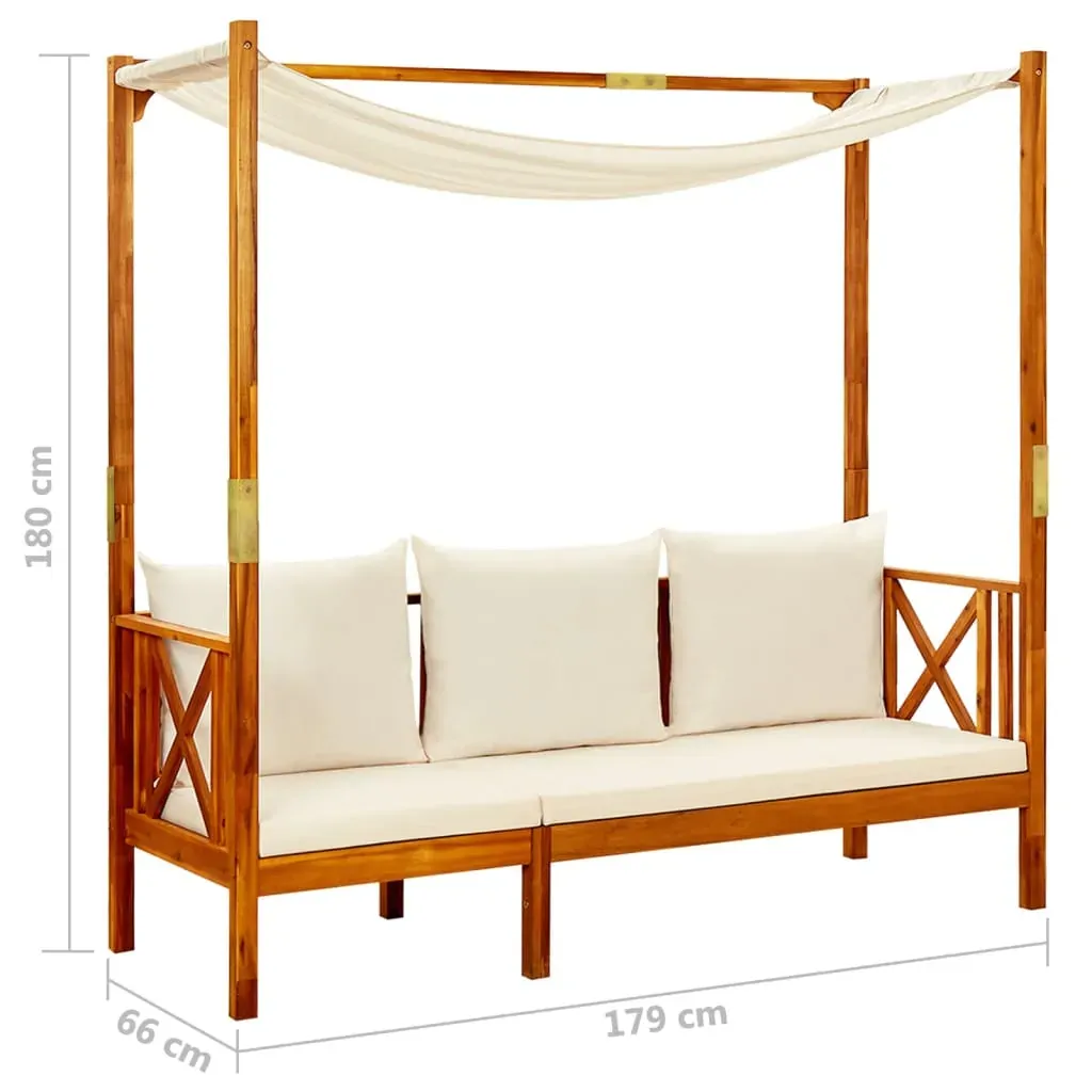 Garden Bench with Canopy Solid Acacia Wood Price