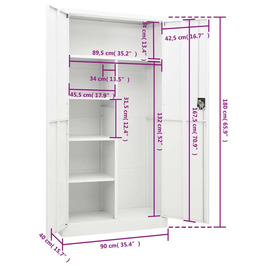 Locker Cabinet 90x40x180 cm Steel Price