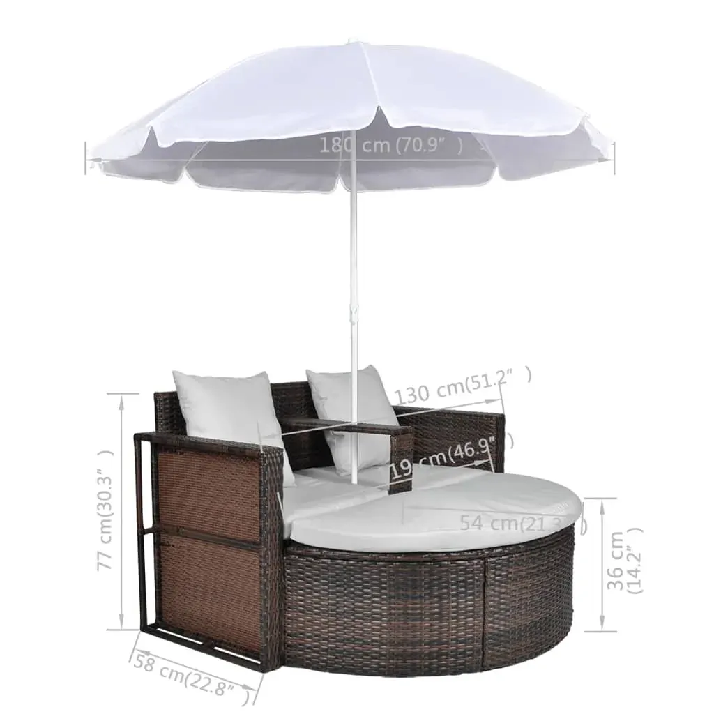 Garden Bed with Parasol Poly Rattan Price