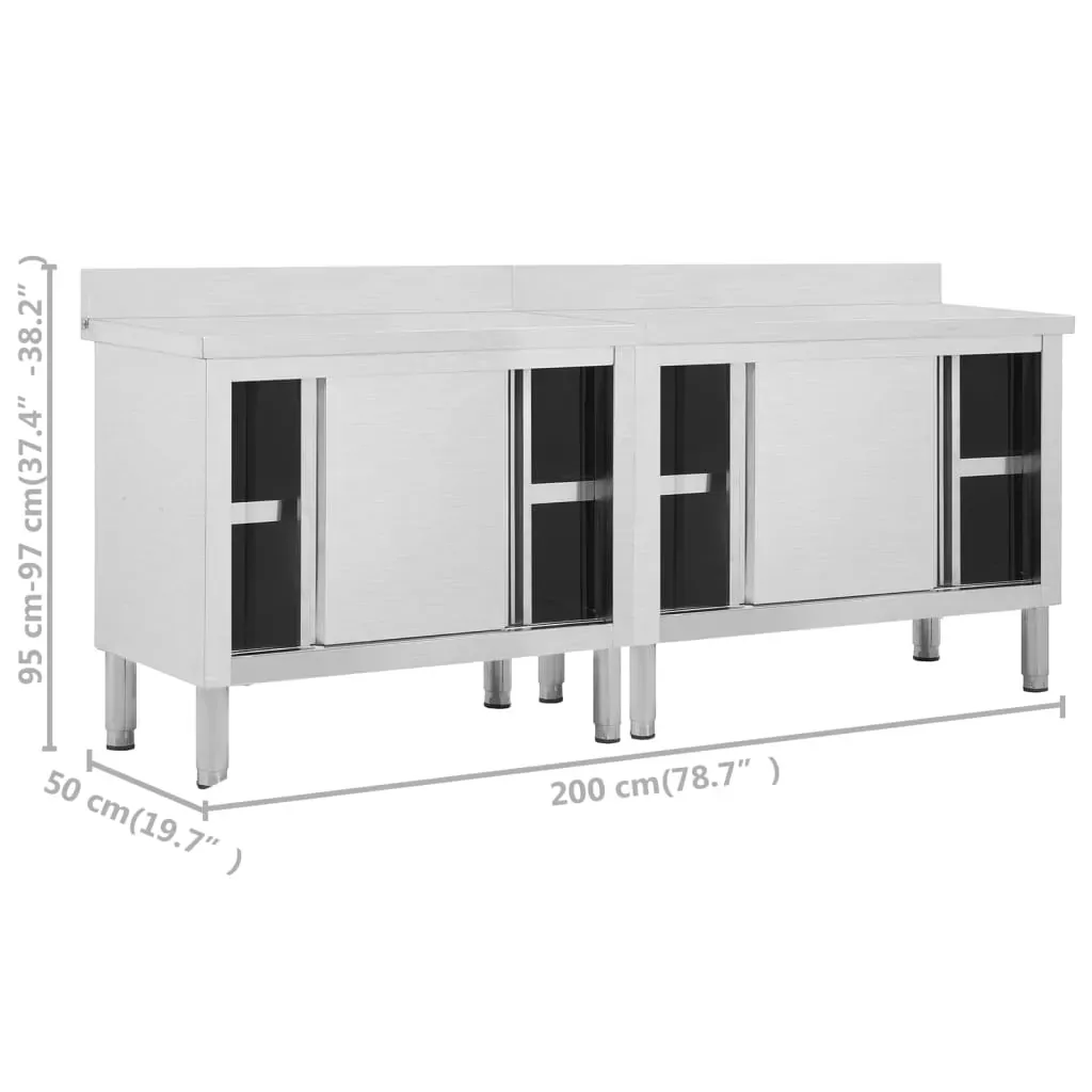 Work Table with Sliding Doors Stainless Steel Price