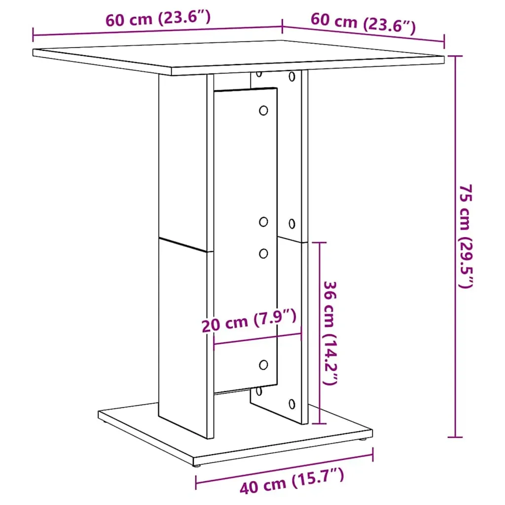 Bistro Table 60x60x75 cm Engineered Wood Price