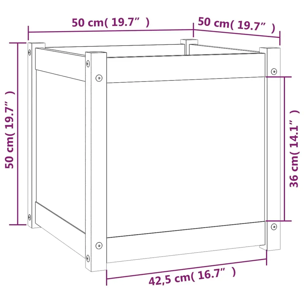 Garden Planter 50x50x50 cm Solid Pinewood Price