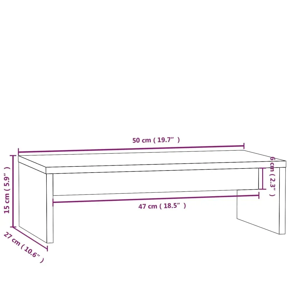 Pernatty Monitor Stand 50x27x15 cm Solid Wood Pine Price