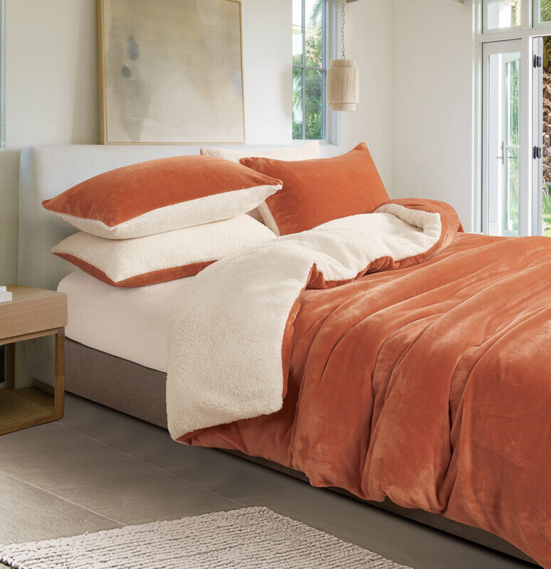 2-in-1 Teddy Sherpa Quilt Cover Set (Charcoal, Single) Price