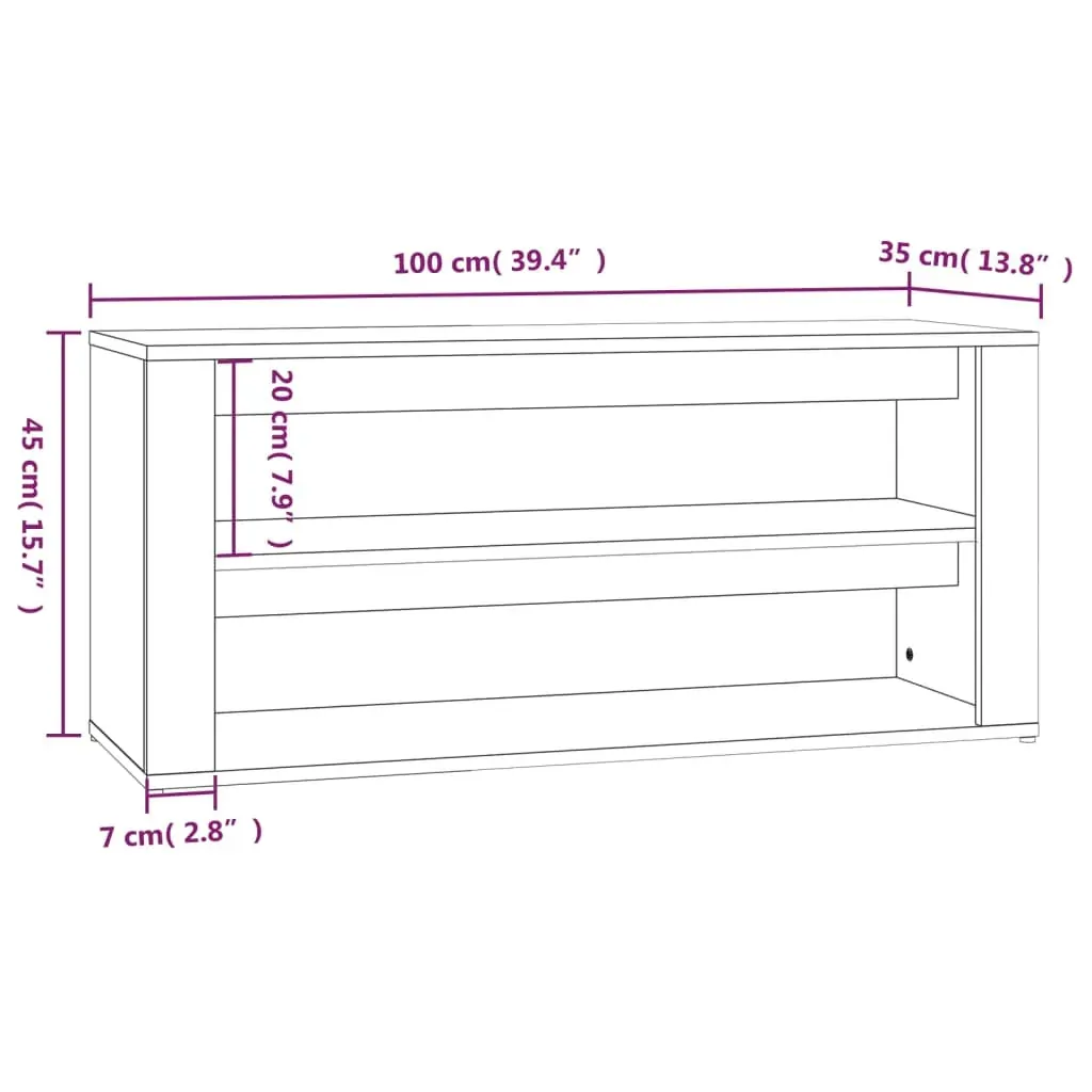 Shoe Rack 100x35x45 cm Engineered Wood Price