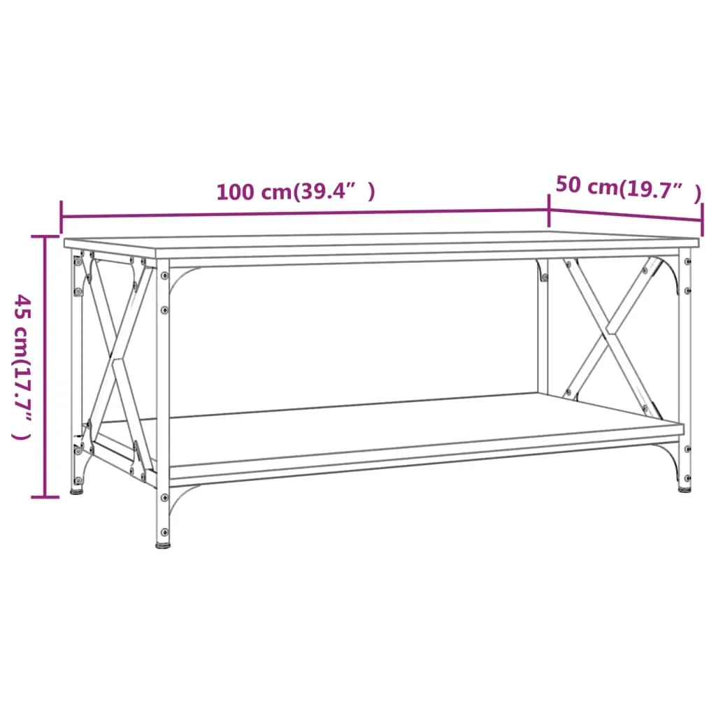 Coffee Table Engineered Wood and Iron Price