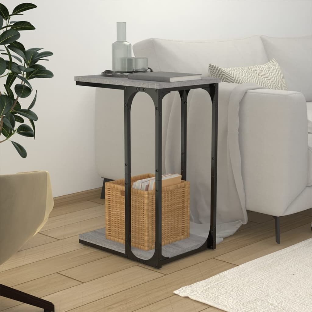 Side Table Black 50x35x52 cm Engineered Wood Price