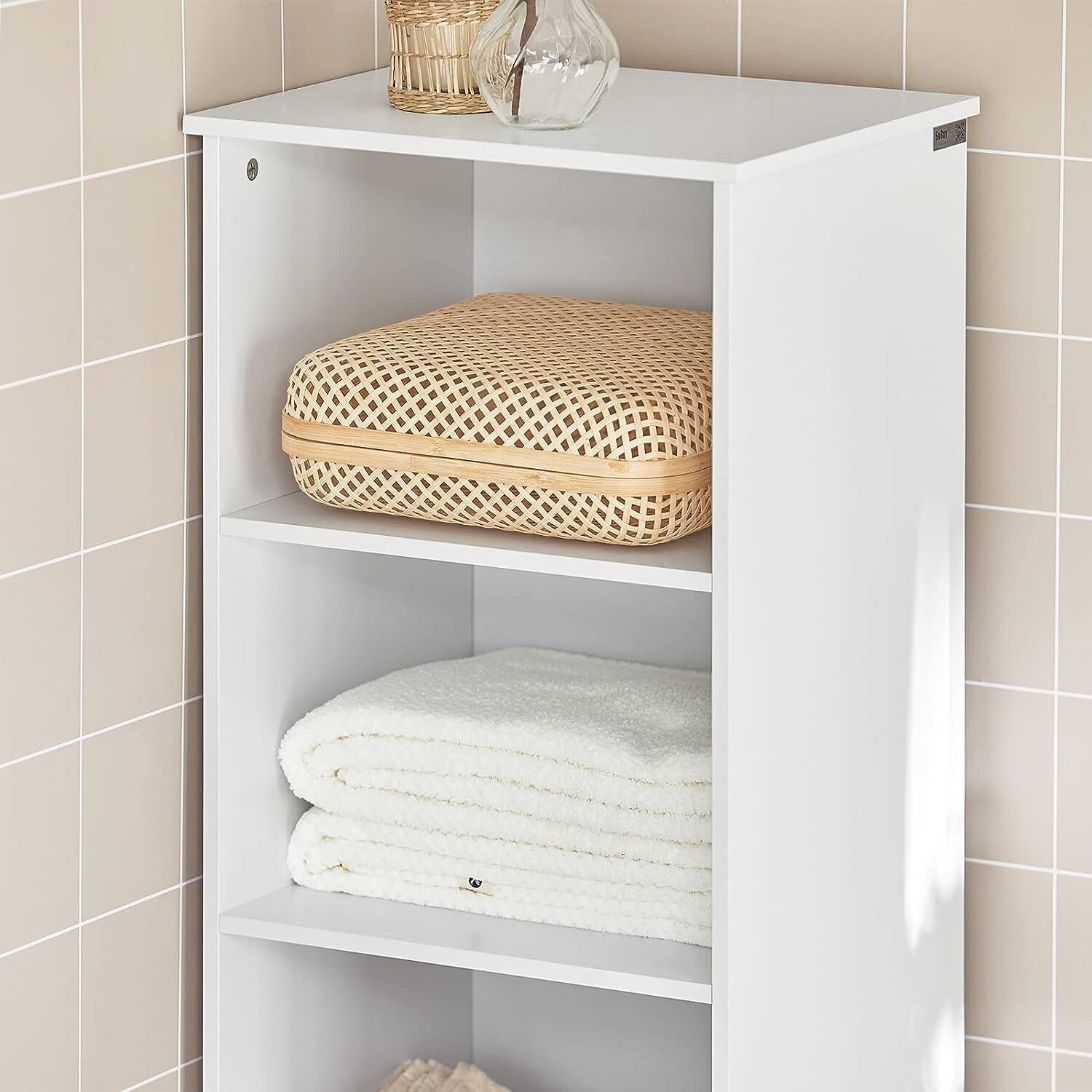 Tall Bathroom Storage Cabinet 3 Shelves, White Price