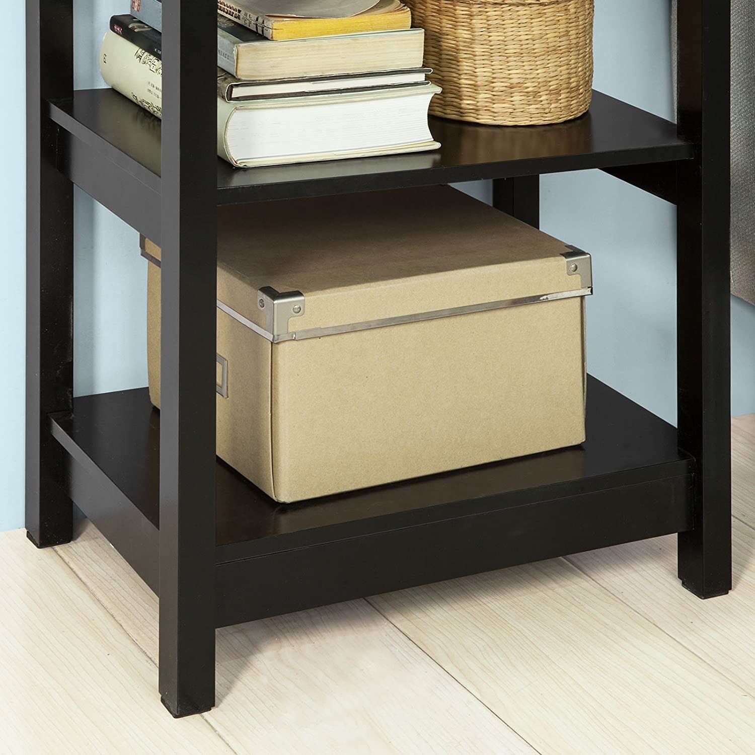 Tuscaloosa Black Bedside Table with 1 Drawer and 2 Shelves Price
