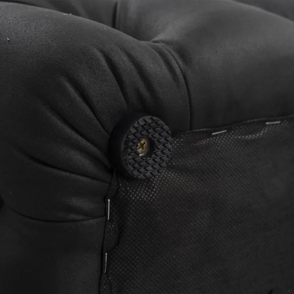 Black Leathaire Ottoman-Rectangular Price