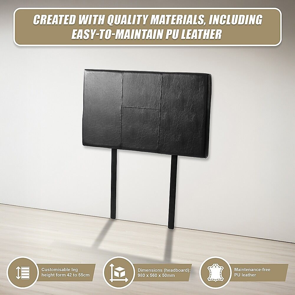 PU Leather Single Bed Headboard Bedhead - Black Price
