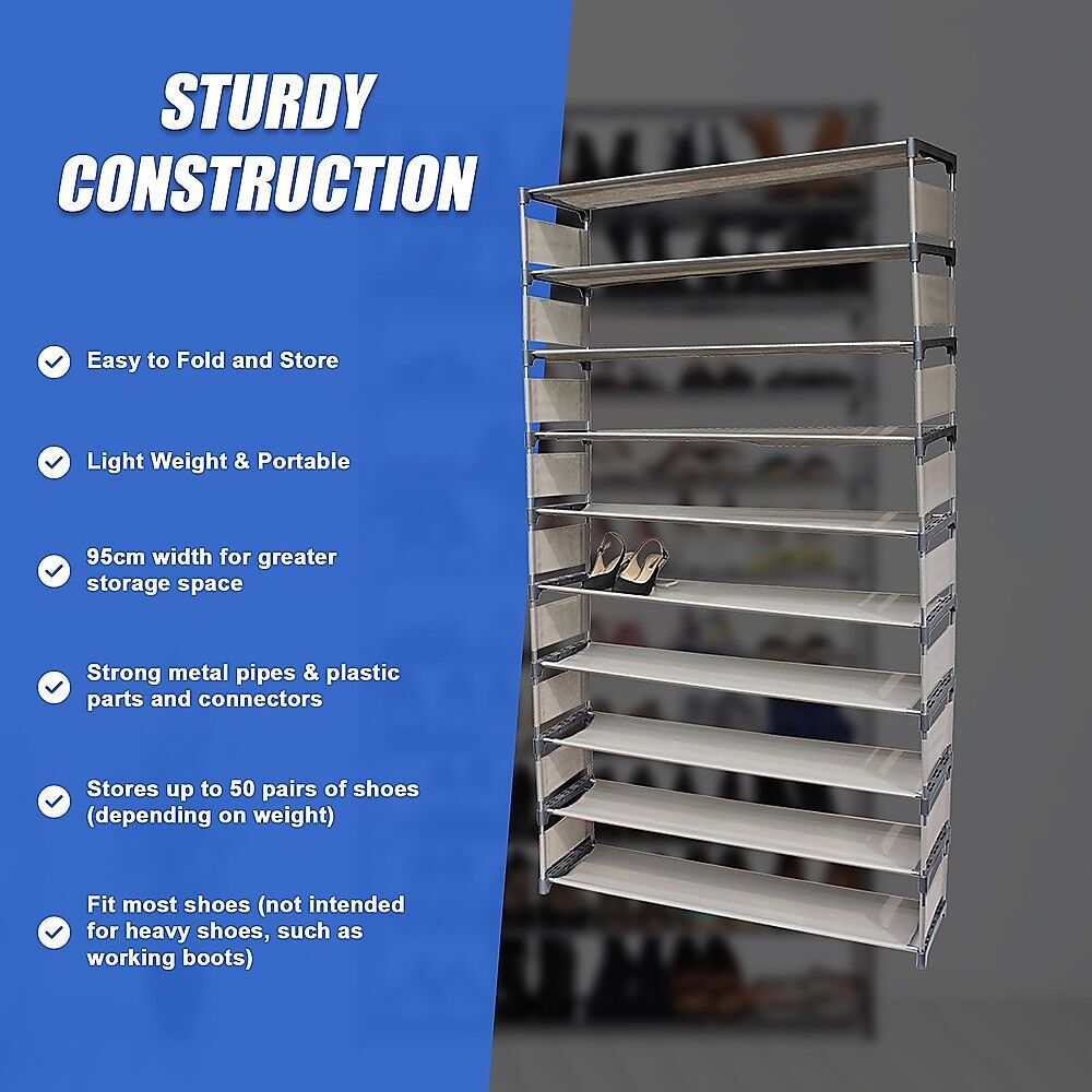 50 Pairs 10 Tiers Shoe Rack Price