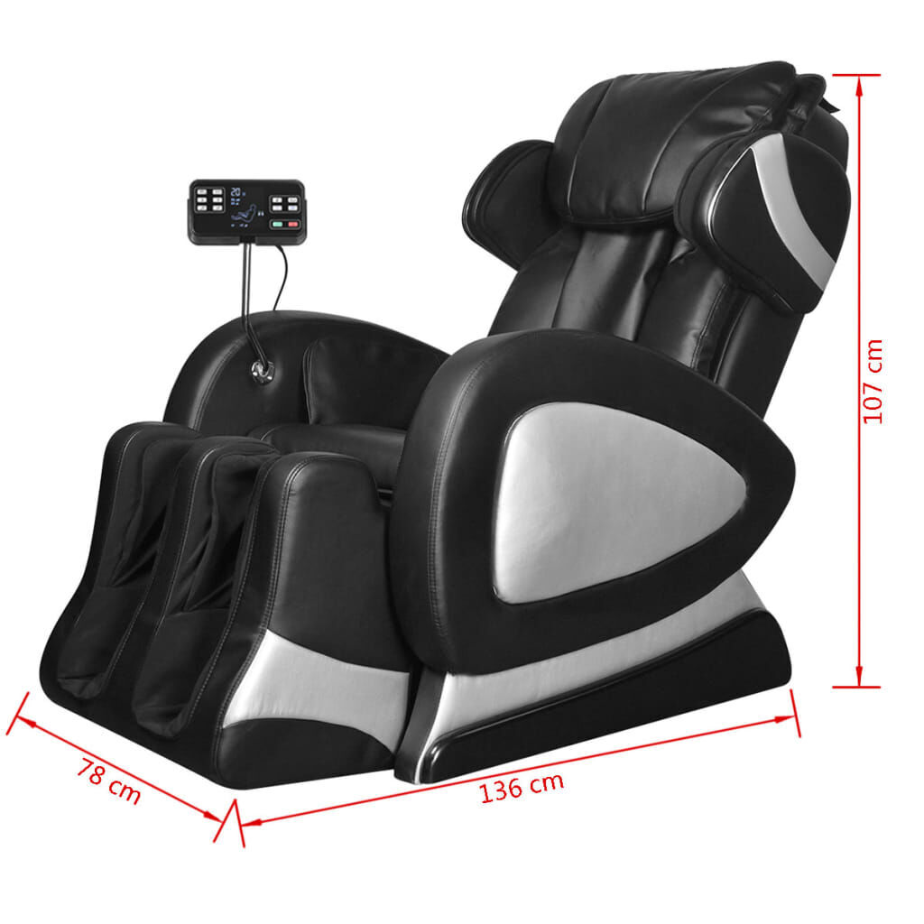 Massage Chair with Super Screen Black Faux Leather Price
