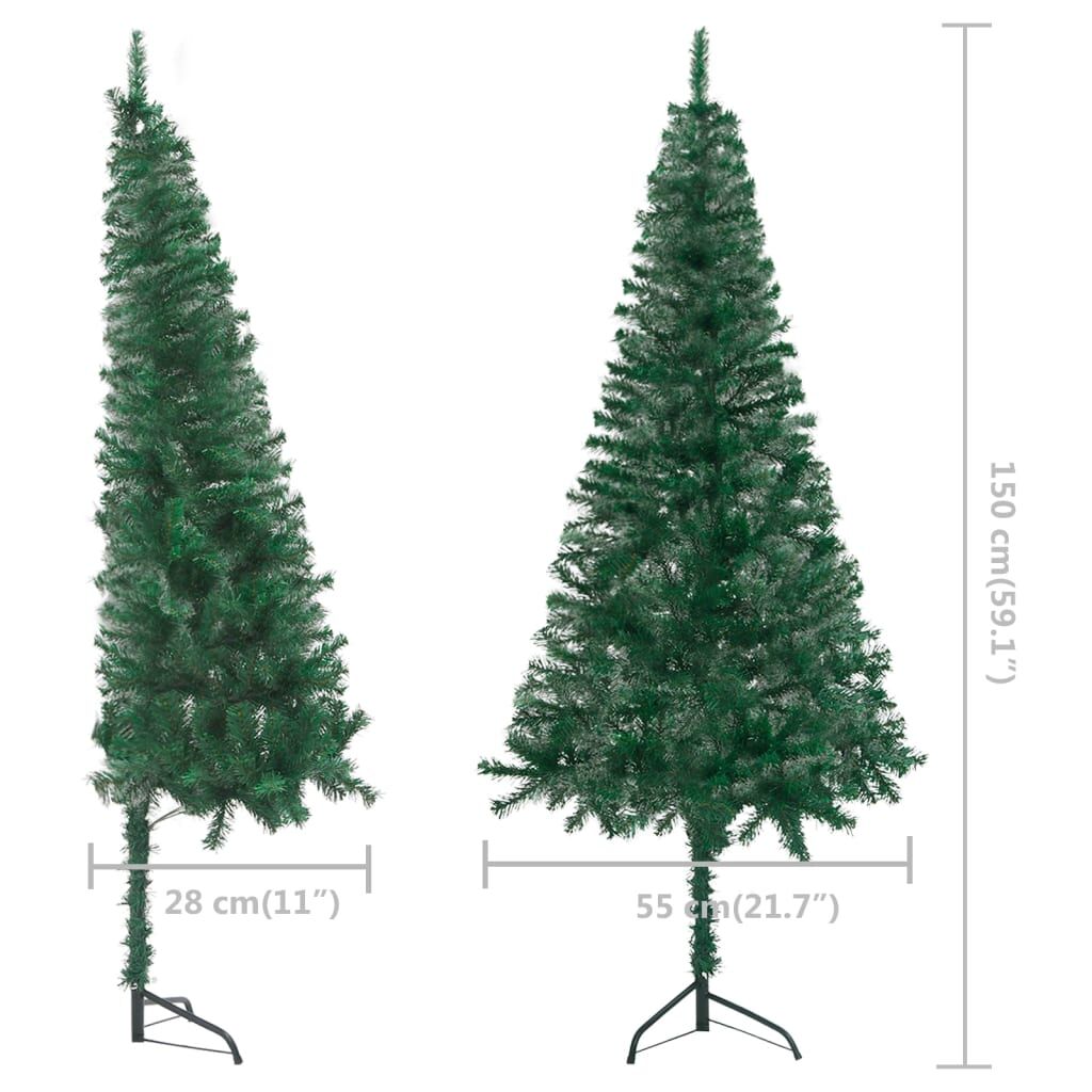 Corner Artificial Pre-lit Christmas Tree Green 150 cm PVC Price