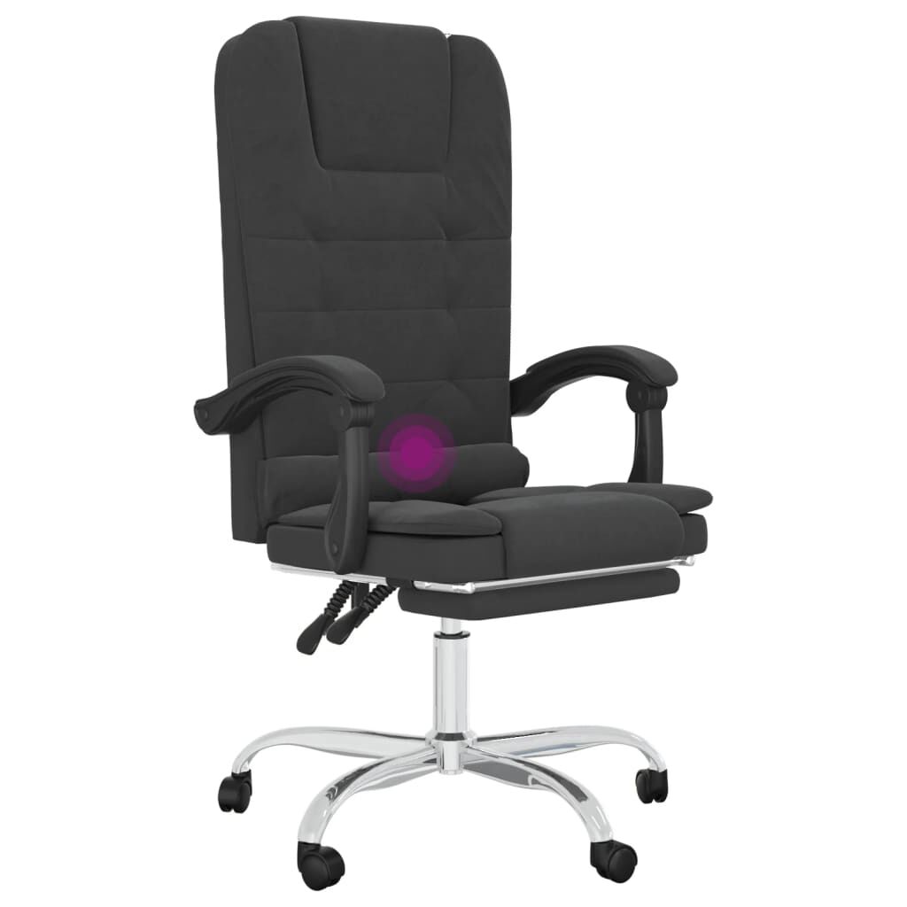 Massage Reclining Office Chair Black Faux Leather Price