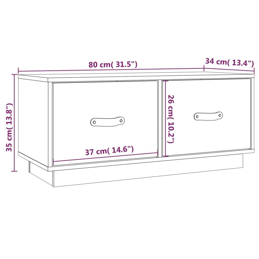 TV Cabinet 80x34x35 cm Solid Wood Pine Price