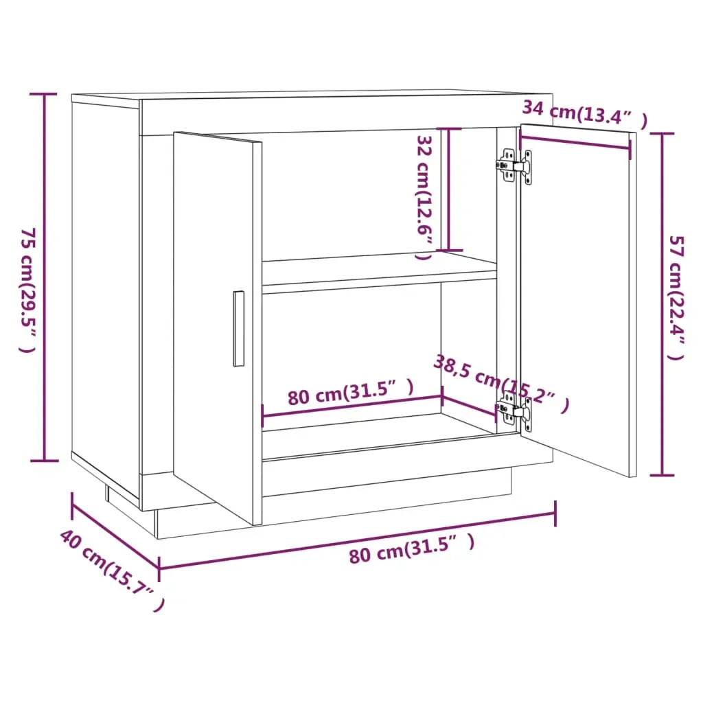Sideboard 80x40x75 cm Engineered Wood Price