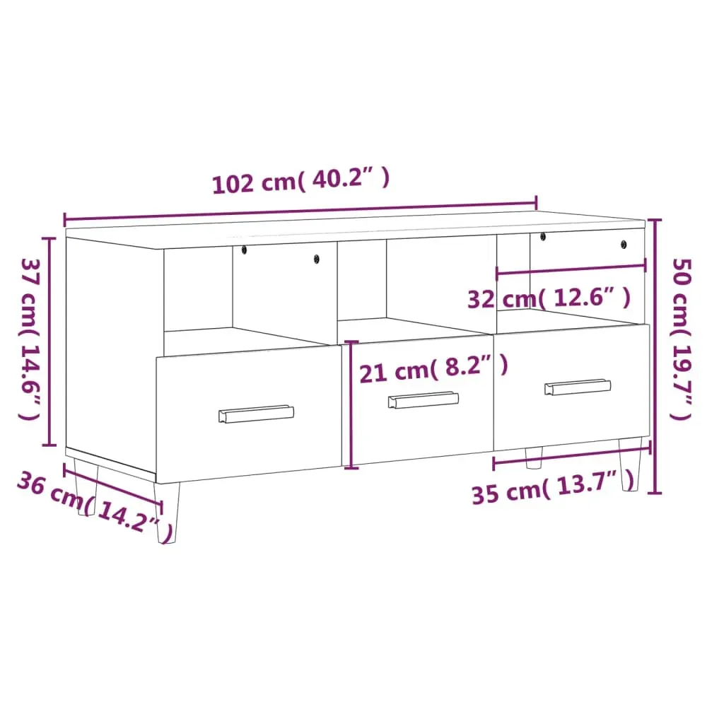 Hailsham TV Cabinet 102x36x50 cm Engineered Wood Price