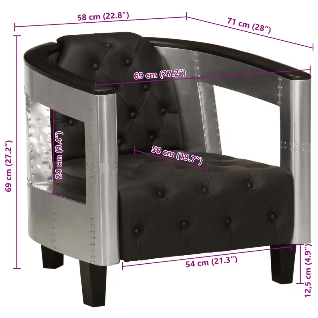 Aviator Armchair Real Leather Price