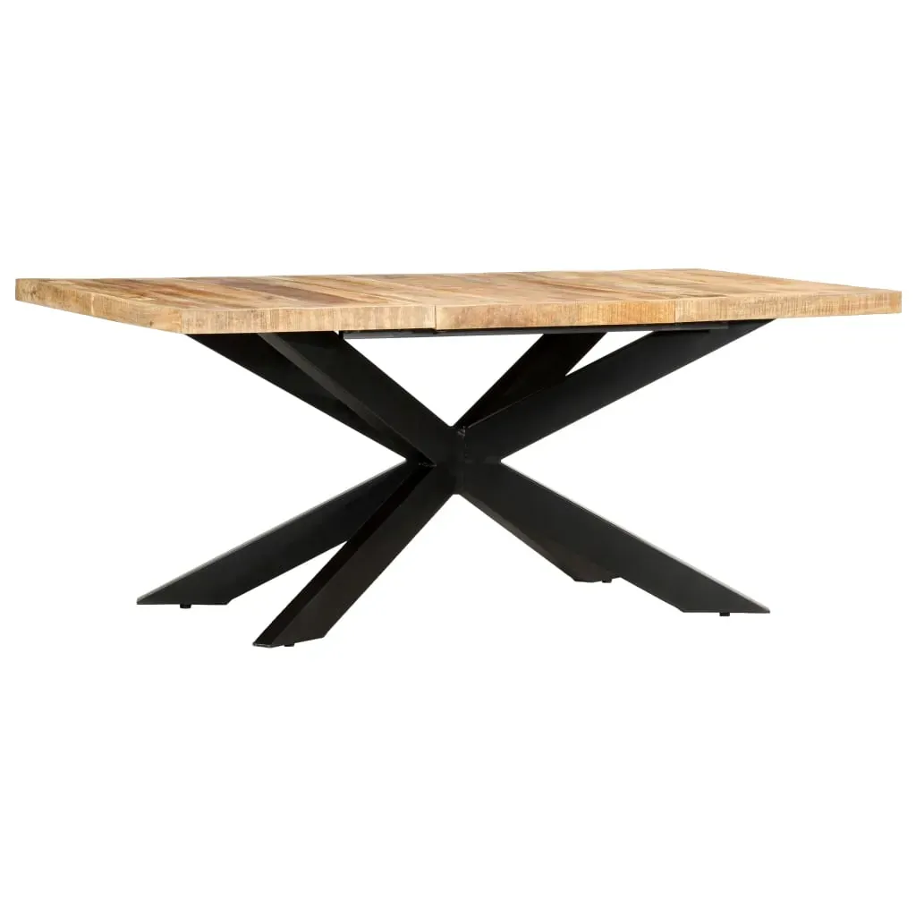 Dining Table 180x90x76 cm Solid Rough Mango Wood Price