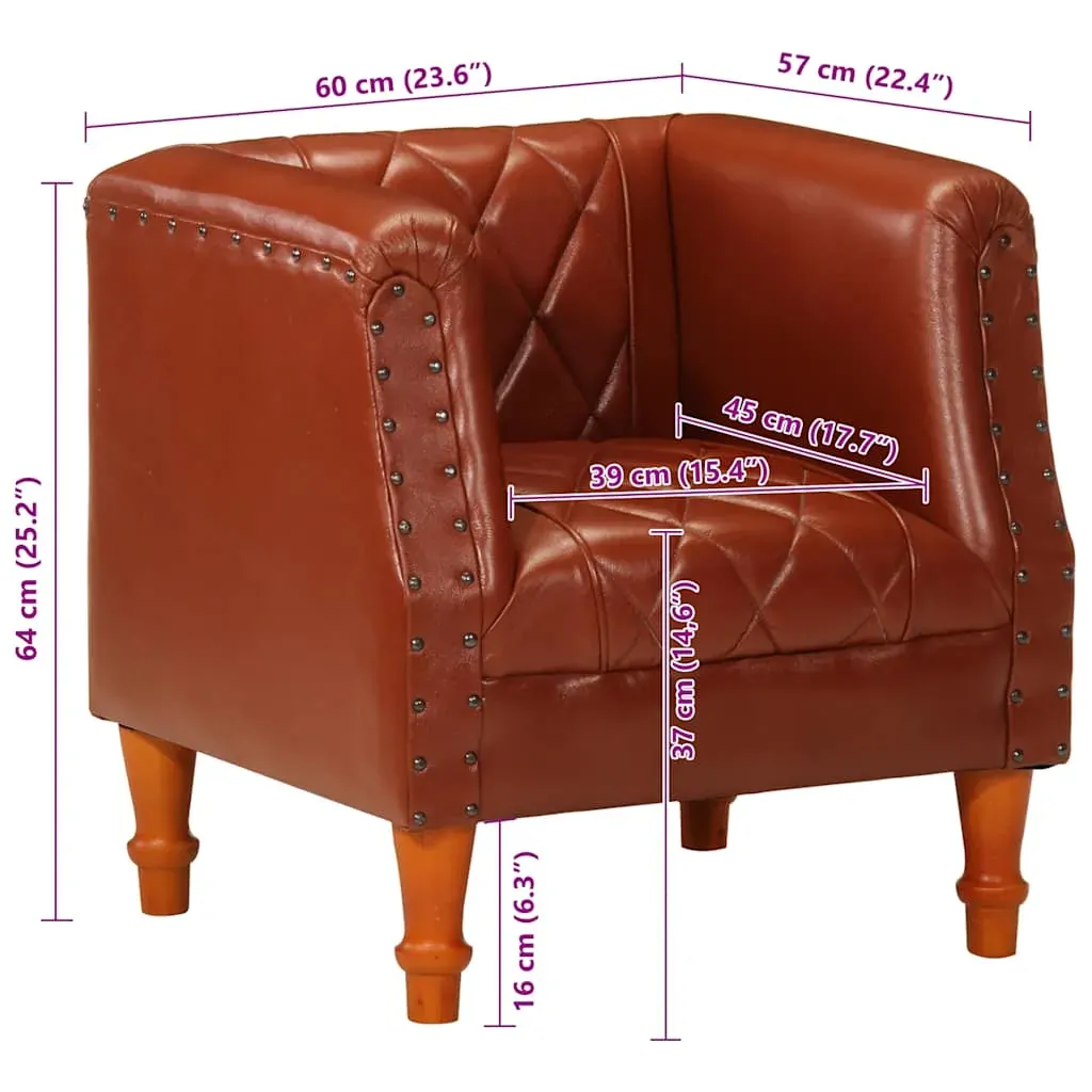 Tub Chair Real Goat Leather Price