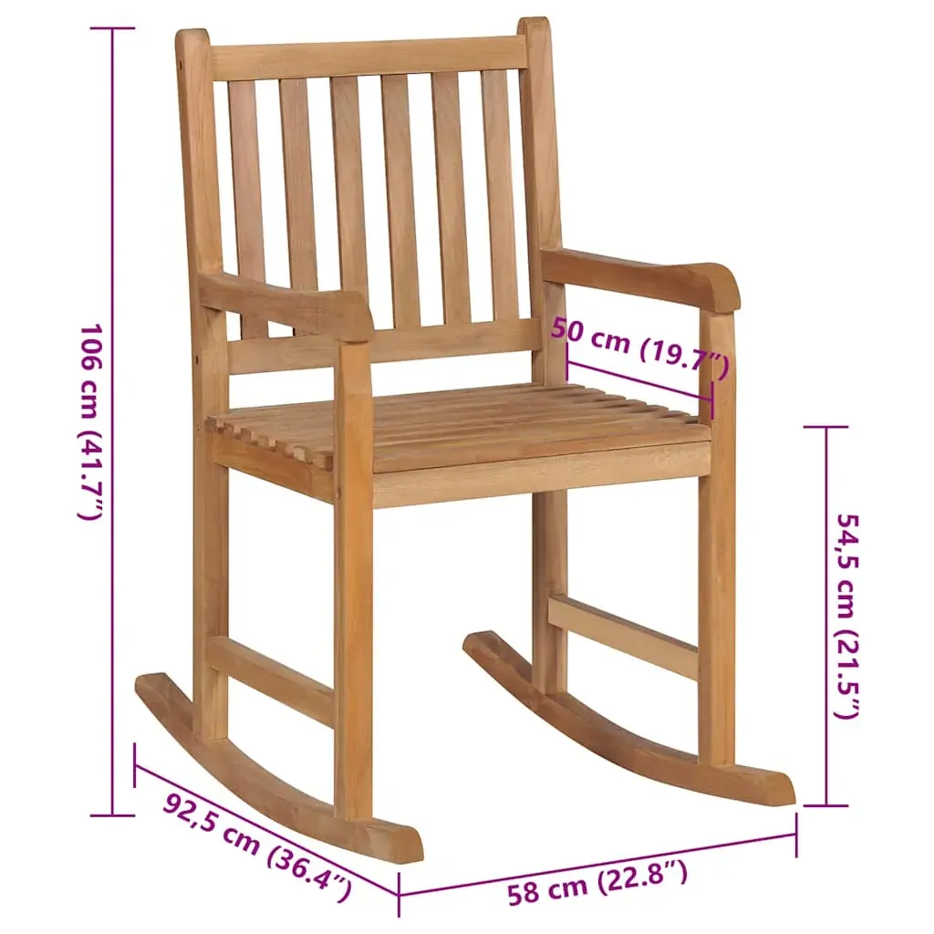 Rocking Chair with Cushion Solid Teak Wood Price