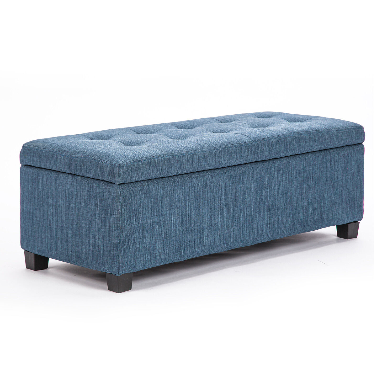 Storage Ottoman Stool 102cm Fabric DARK BLUE Price