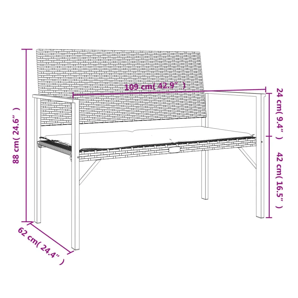 2-Seater Garden Bench Poly Rattan Price