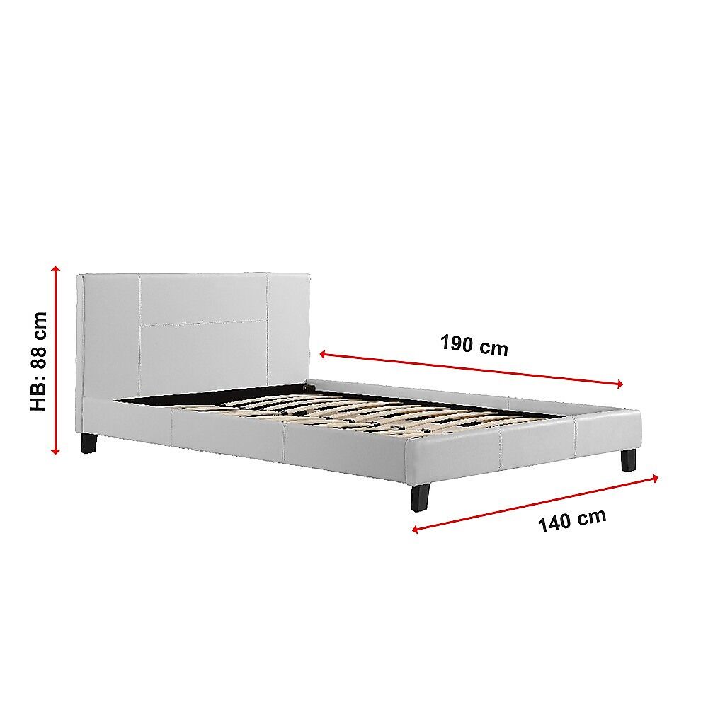 Double PU Leather Bed Frame White Price