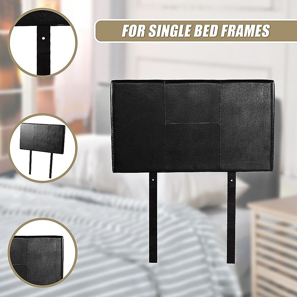 PU Leather Single Bed Headboard Bedhead - Black Price