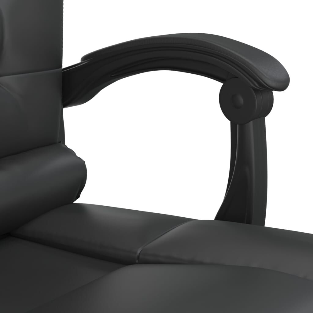 Massage Reclining Office Chair Black Faux Leather Price