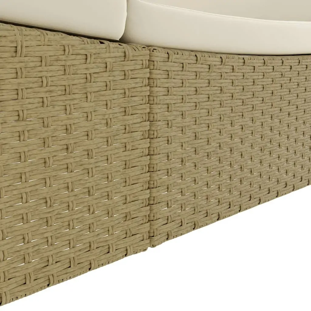 Outdoor Lounge Bed Poly Rattan Beige Price