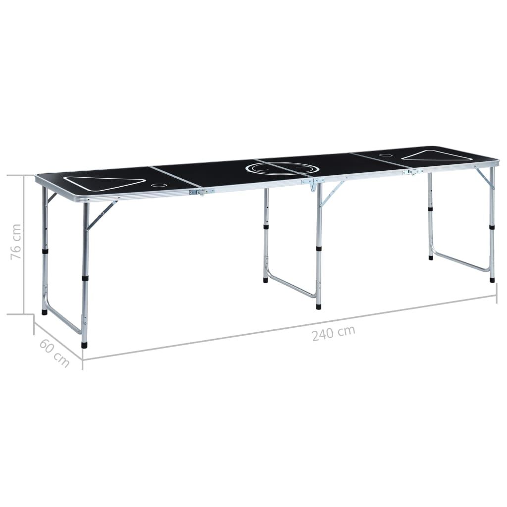 Folding Beer Pong Table 240 cm Black Price