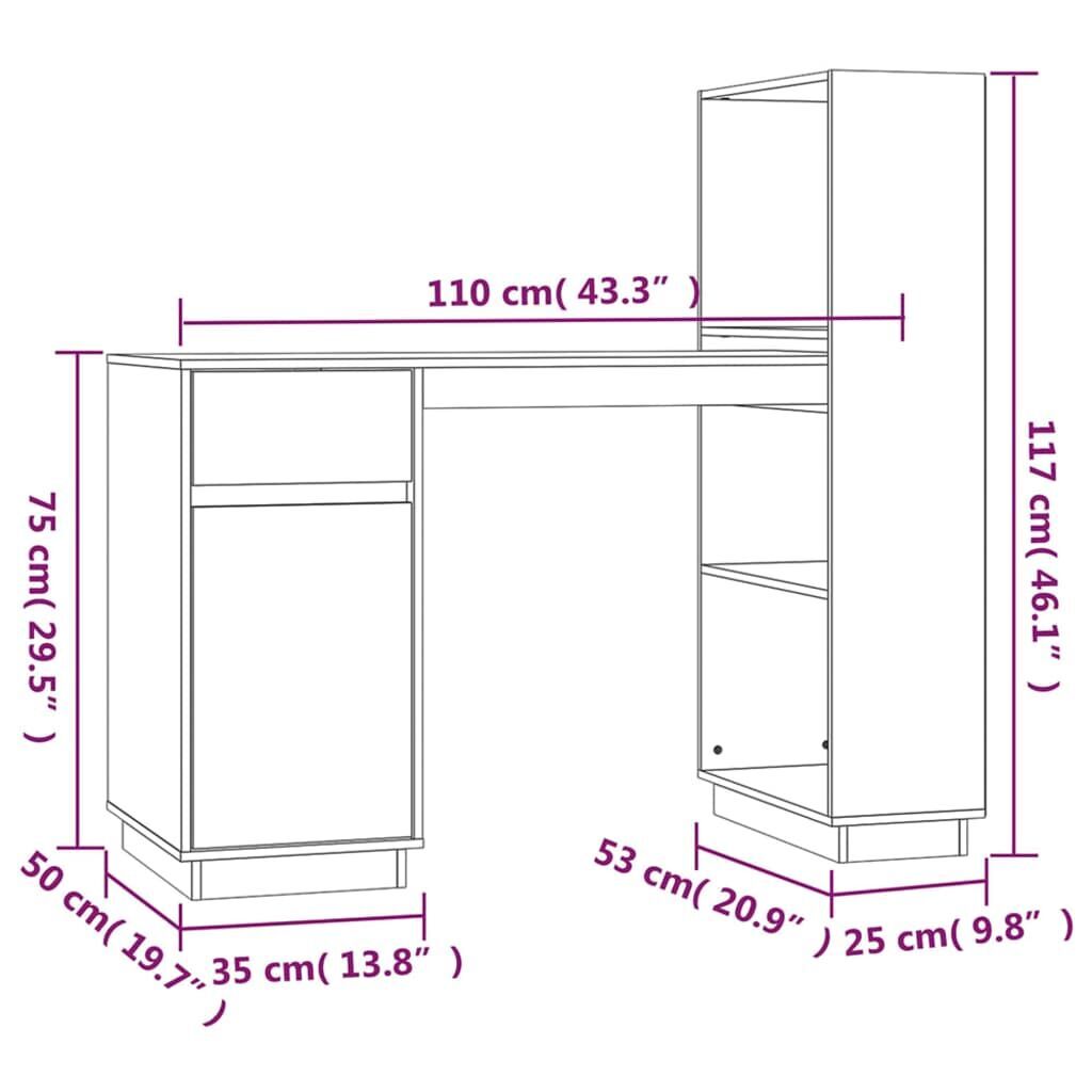 Desk 110x53x117 cm Solid Wood Pine Price