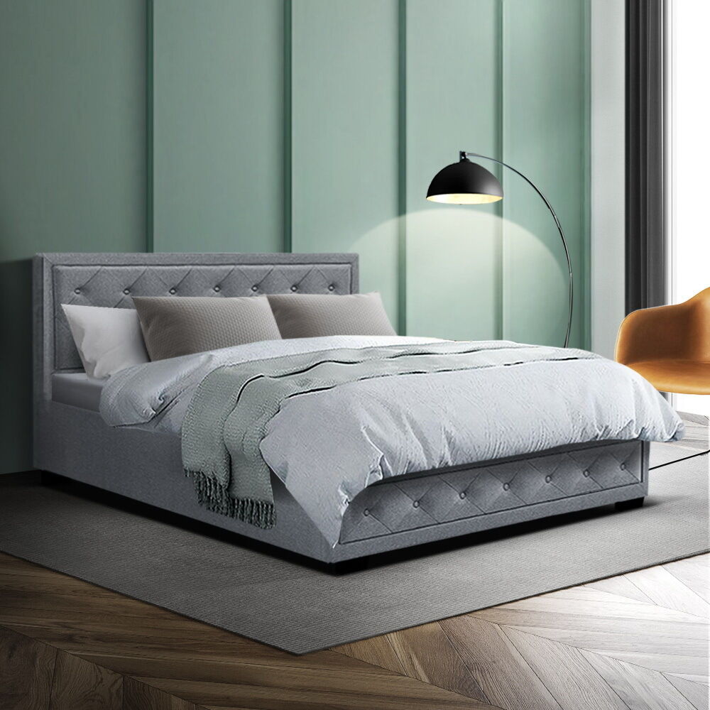 Antonio Bed Frame Fabric Gas Lift Storage Price