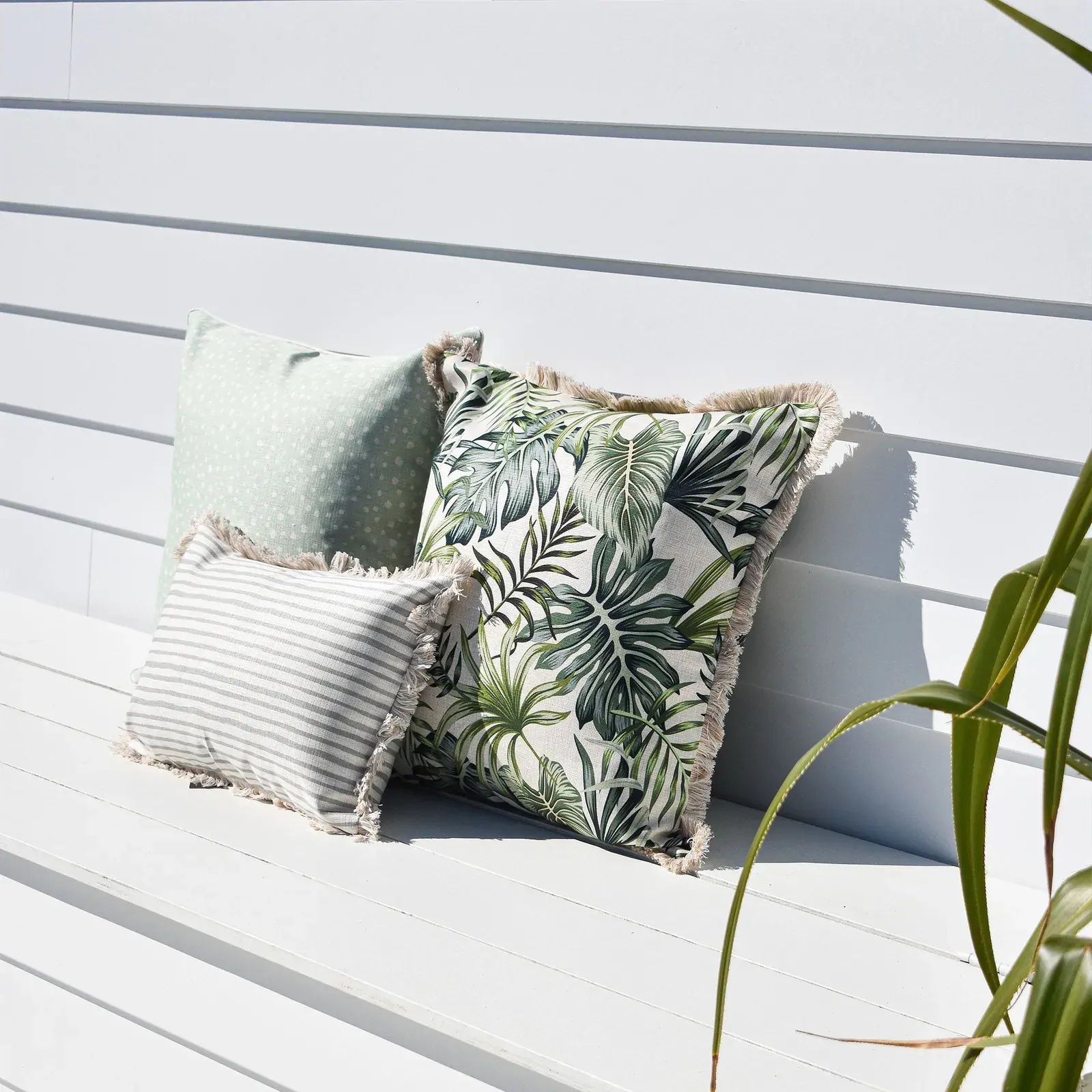 Cushion Cover-Coastal Fringe-Paint Stripes Smoke Price