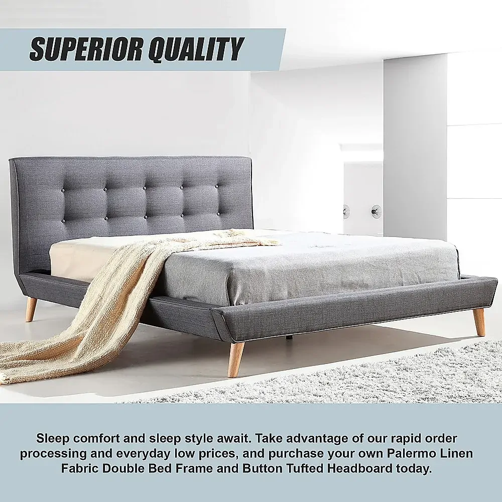 Parilla Fabric Deluxe Bed Frame Grey Price