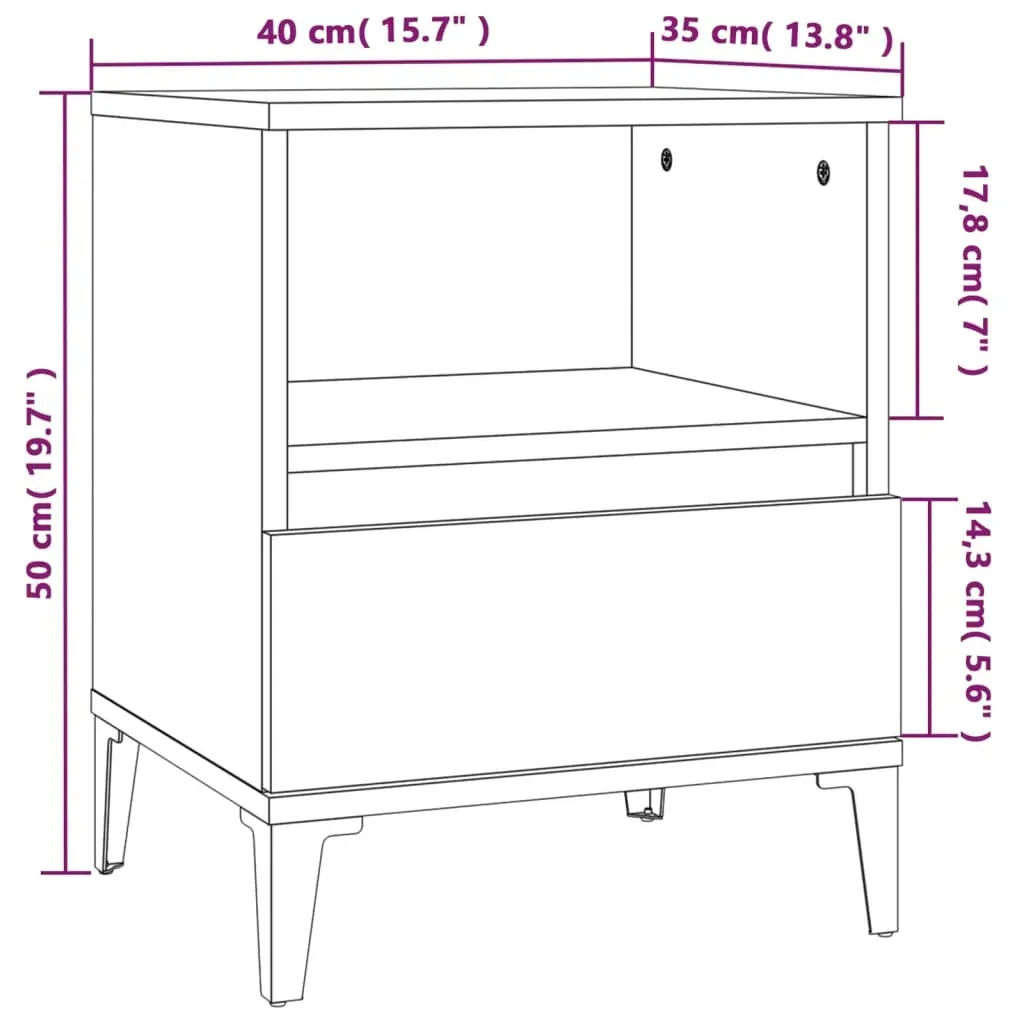 Clarksburg Bedside Cabinet 40x35x50 cm Price