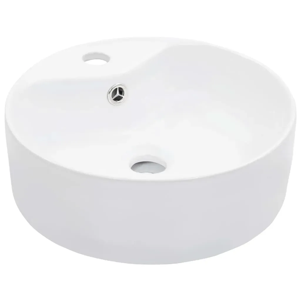 Wash Basin with Overflow 36x13 cm Ceramic White Wash Basin with Overflow 36x13 cm Ceramic White