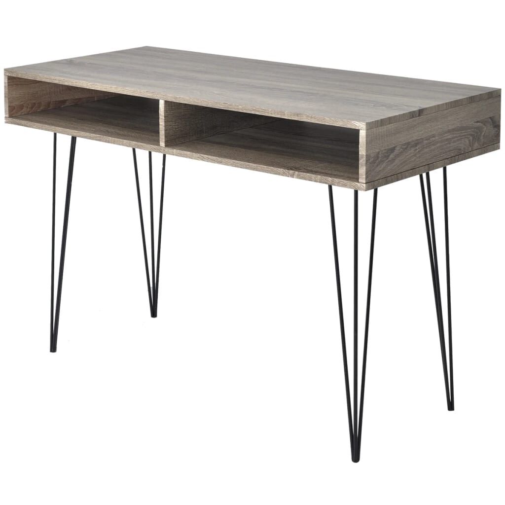 Desk with 2 Compartments Grey Desk with 2 Compartments Grey