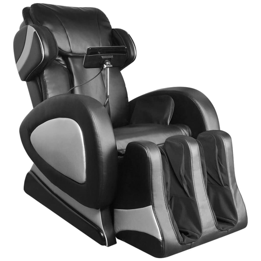Massage Chair with Super Screen Black Faux Leather Massage Chair with Super Screen Black Faux Leather