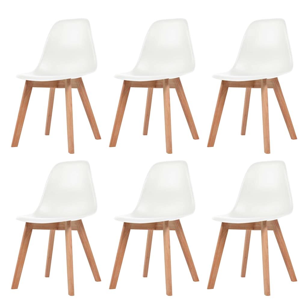 Dining Chairs 6 pcs White Plastic Dining Chairs 6 pcs White Plastic