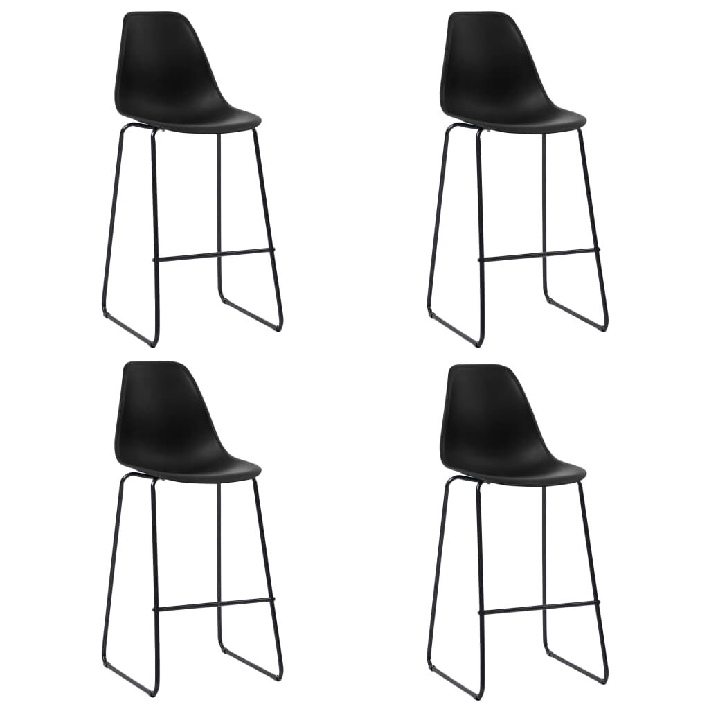 Bar Chairs 4 pcs Black Plastic Bar Chairs 4 pcs Black Plastic