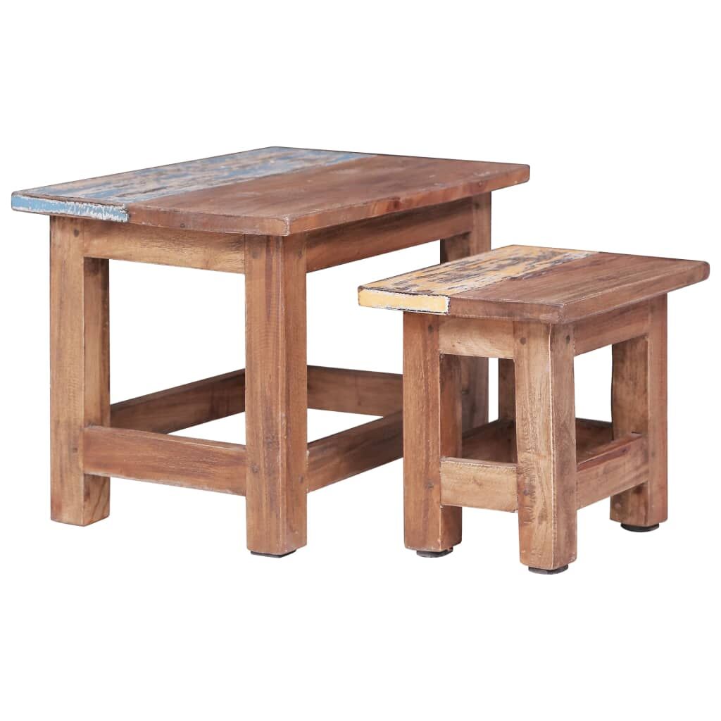 Nesting Tables 2 pcs Solid Mahogany Wood Nesting Tables 2 pcs Solid Mahogany Wood
