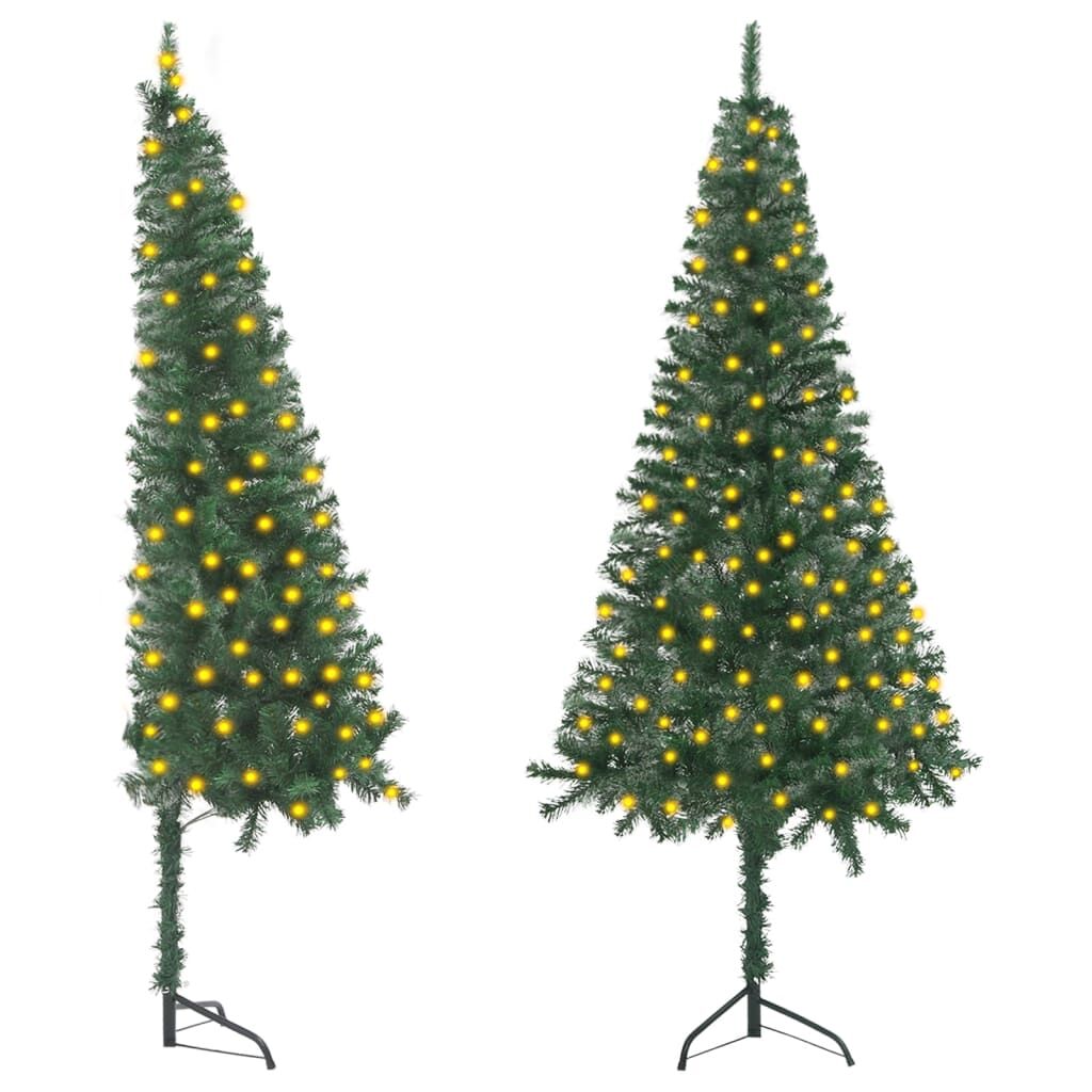 Corner Artificial Pre-lit Christmas Tree Green 150 cm PVC Corner Artificial Pre-lit Christmas Tree Green 150 cm PVC