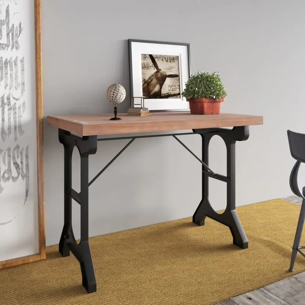 Dining Table 110x65x82 cm Solid Wood Fir and Iron Dining Table 110x65x82 cm Solid Wood Fir and Iron
