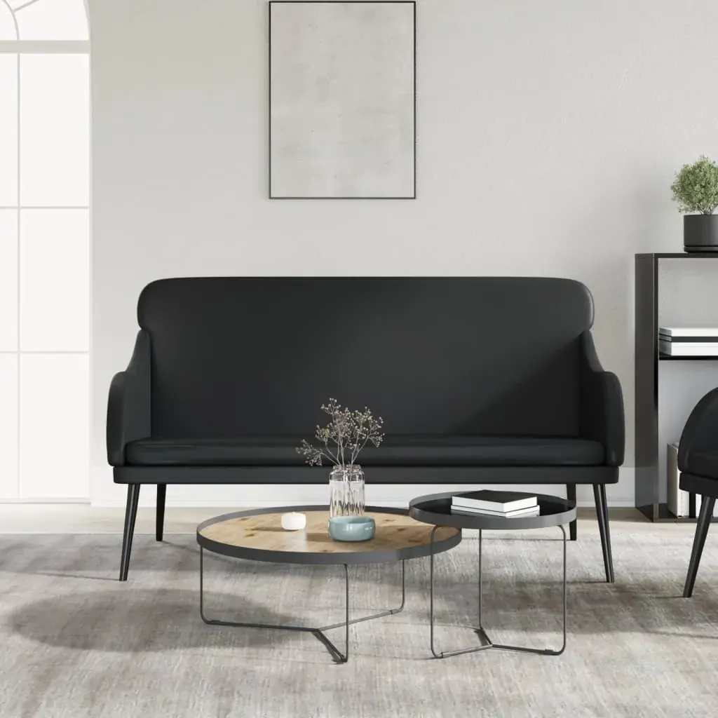 Bench Black 110x76x80 cm Faux Leather Bench Black 110x76x80 cm Faux Leather