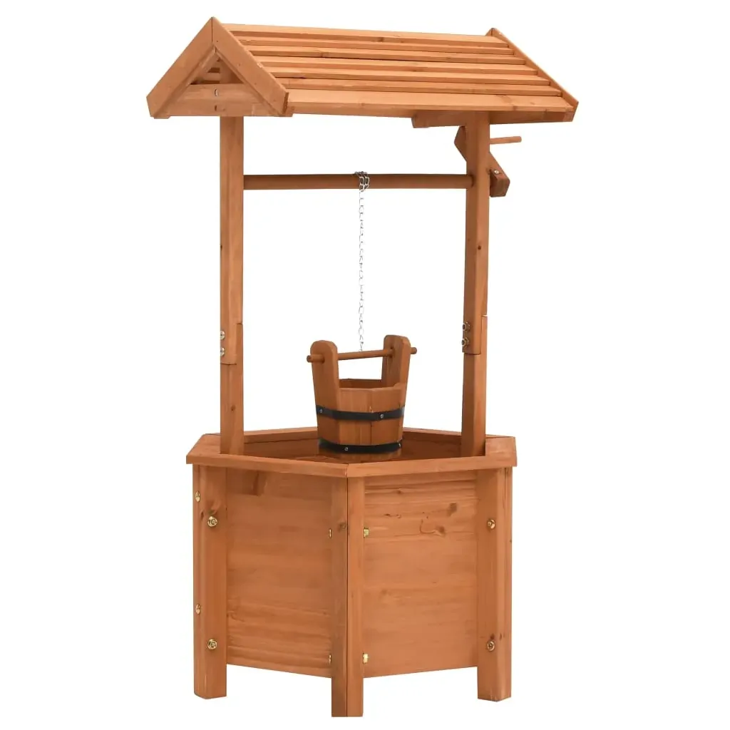 Garden Wishing Well Planter 40x40x84 cm Firwood Garden Wishing Well Planter 40x40x84 cm Firwood