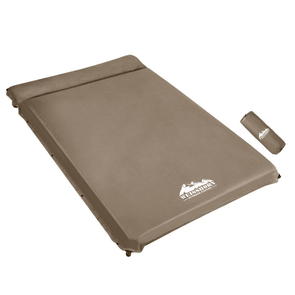 Weisshorn Self Inflating Mattress 10CM Camping Sleeping Mat Air Double Coffee Weisshorn Self Inflating Mattress 10CM Camping Sleeping Mat Air Double Coffee