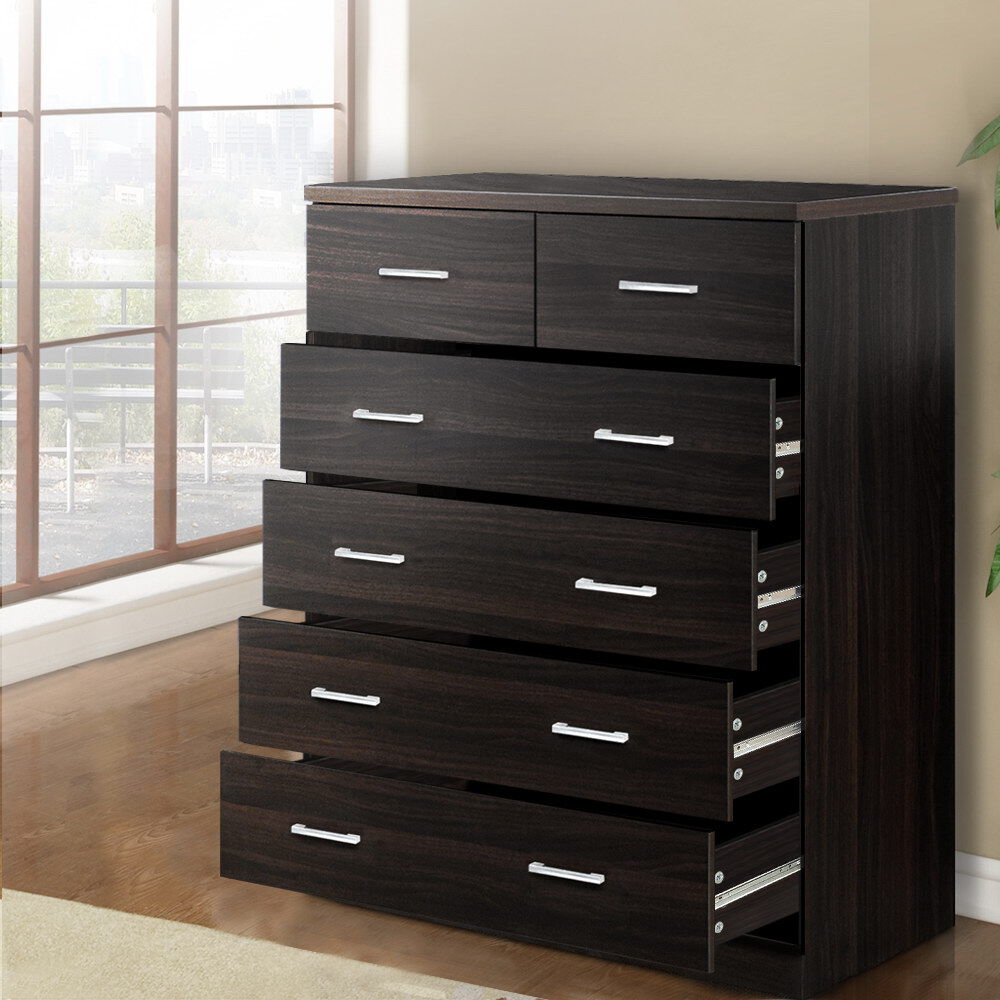 Artiss 6 Chest of Drawers - ANDES Walnut Artiss 6 Chest of Drawers - ANDES Walnut